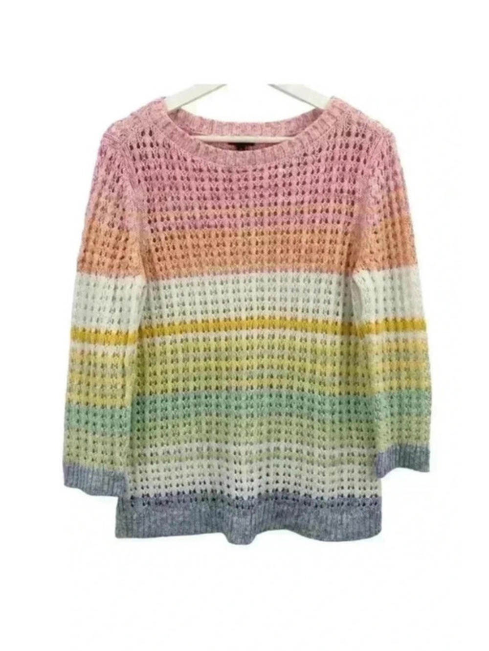 Talbots Women's Open Stitch Cotton Sweater Size MP